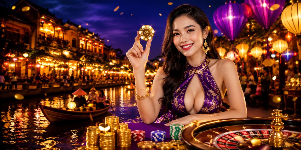 Cảnh hội tụ giải trí cược thể thao và casino tại Hội An lung linh đèn lồng